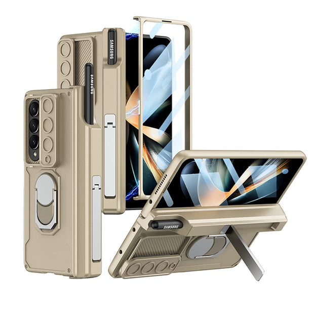 Magnetic Folding Armor Protective Case For Samsung Galaxy Z Fold 4 5G With Back Screen Protector - elitephonecase